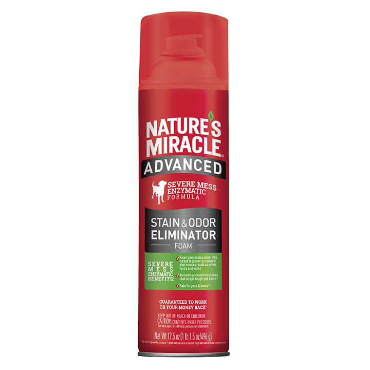 Advanced Stain and Odor Eliminator Foam for Dogs Nature's Miracle